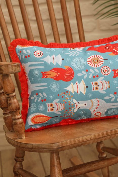 Fringe Border Decorative Pillow Cover with Many Pattern Options, Colorful Home Decor Cushion with Bold Patterns,K-405