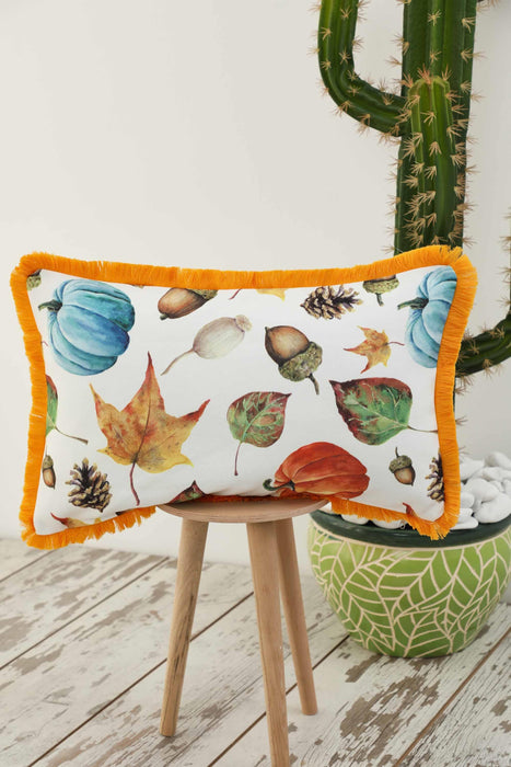 Fringe Border Decorative Pillow Cover with Many Pattern Options, Colorful Home Decor Cushion with Bold Patterns,K-405