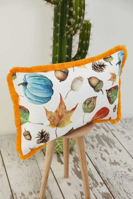 Fringe Border Decorative Pillow Cover with Many Pattern Options, Colorful Home Decor Cushion with Bold Patterns,K-405
