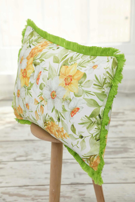 Fringe Border Decorative Pillow Cover with Many Pattern Options, Colorful Home Decor Cushion with Bold Patterns,K-405