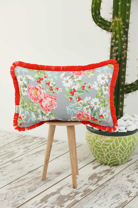 Fringe Border Decorative Pillow Cover with Many Pattern Options, Colorful Home Decor Cushion with Bold Patterns,K-405