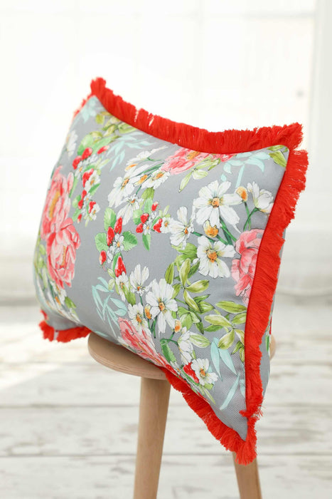 Fringe Border Decorative Pillow Cover with Many Pattern Options, Colorful Home Decor Cushion with Bold Patterns,K-405