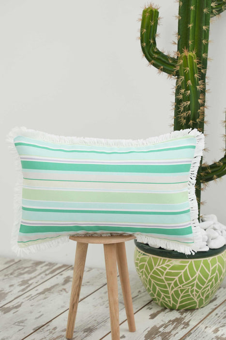 Fringe Border Decorative Pillow Cover with Many Pattern Options, Colorful Home Decor Cushion with Bold Patterns,K-405