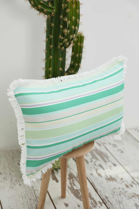 Fringe Border Decorative Pillow Cover with Many Pattern Options, Colorful Home Decor Cushion with Bold Patterns,K-405