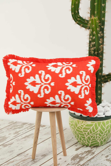 Fringe Border Decorative Pillow Cover with Many Pattern Options, Colorful Home Decor Cushion with Bold Patterns,K-405