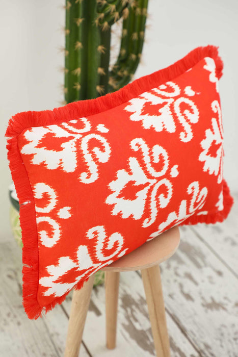 Fringe Border Decorative Pillow Cover with Many Pattern Options, Colorful Home Decor Cushion with Bold Patterns,K-405