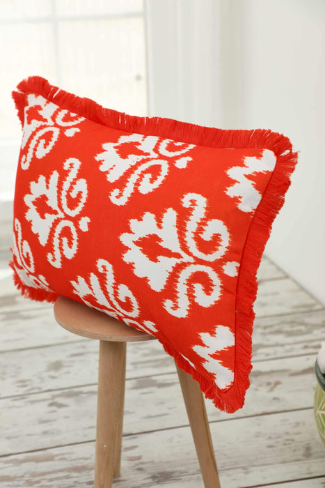 Fringe Border Decorative Pillow Cover with Many Pattern Options, Colorful Home Decor Cushion with Bold Patterns,K-405