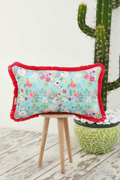 Fringe Border Decorative Pillow Cover with Many Pattern Options, Colorful Home Decor Cushion with Bold Patterns,K-405