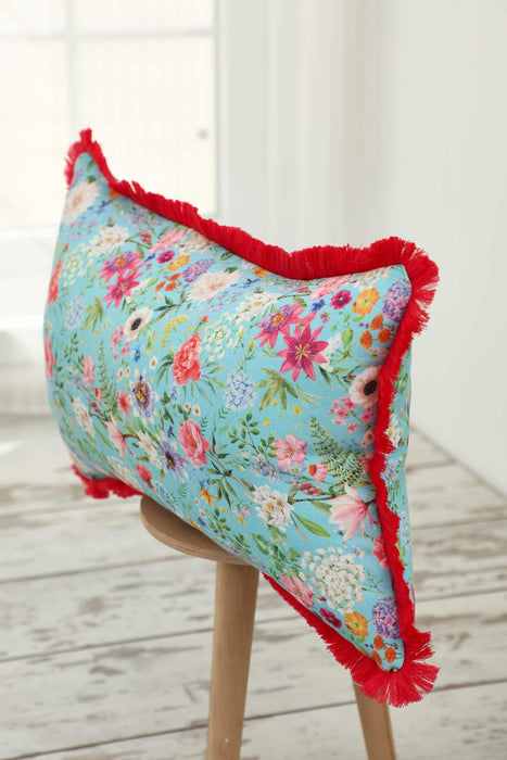 Fringe Border Decorative Pillow Cover with Many Pattern Options, Colorful Home Decor Cushion with Bold Patterns,K-405