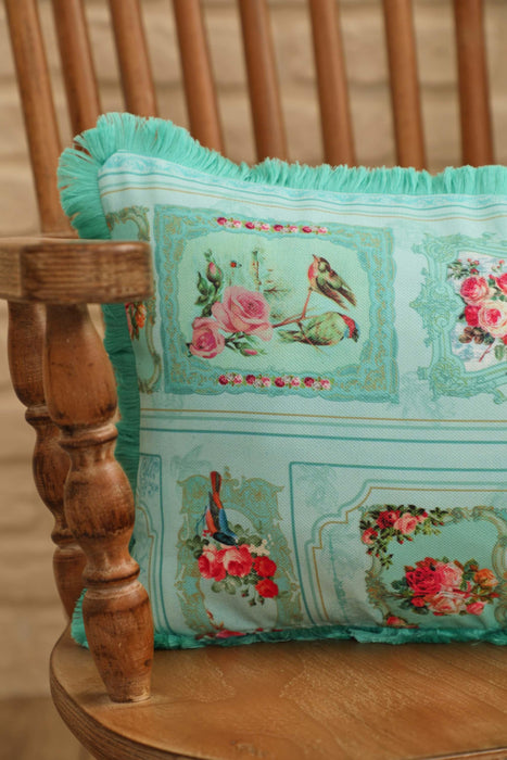 Fringe Border Decorative Pillow Cover with Many Pattern Options, Colorful Home Decor Cushion with Bold Patterns,K-405