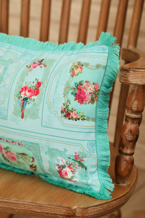 Fringe Border Decorative Pillow Cover with Many Pattern Options, Colorful Home Decor Cushion with Bold Patterns,K-405