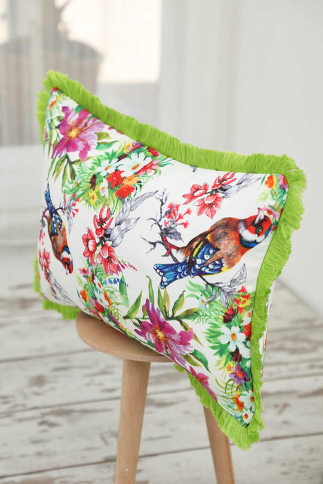 Fringe Border Decorative Pillow Cover with Many Pattern Options, Colorful Home Decor Cushion with Bold Patterns,K-405