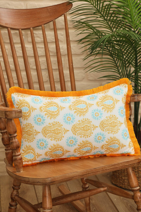Fringe Border Decorative Pillow Cover with Many Pattern Options, Colorful Home Decor Cushion with Bold Patterns,K-405