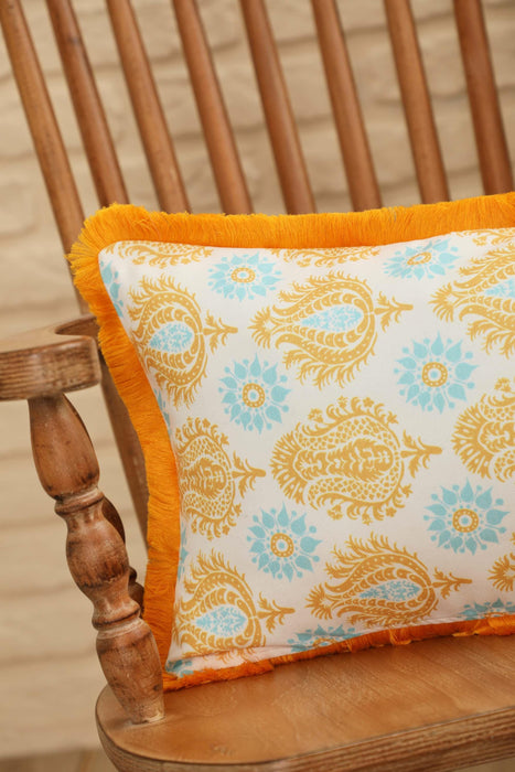 Fringe Border Decorative Pillow Cover with Many Pattern Options, Colorful Home Decor Cushion with Bold Patterns,K-405