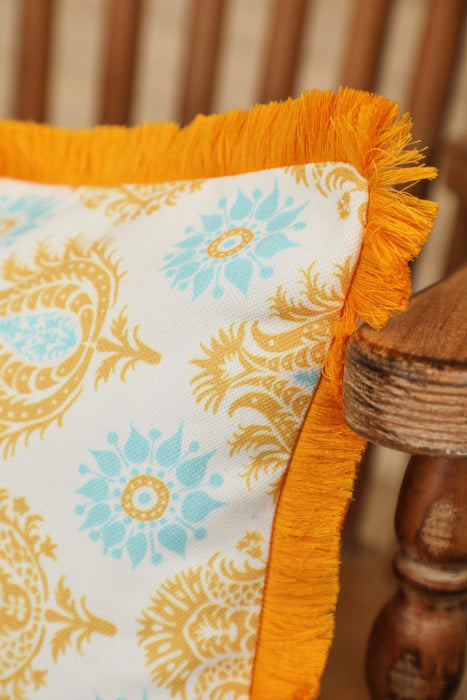 Fringe Border Decorative Pillow Cover with Many Pattern Options, Colorful Home Decor Cushion with Bold Patterns,K-405