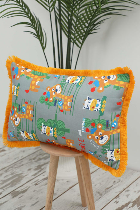 Fringe Border Decorative Pillow Cover with Many Pattern Options, Colorful Home Decor Cushion with Bold Patterns,K-405