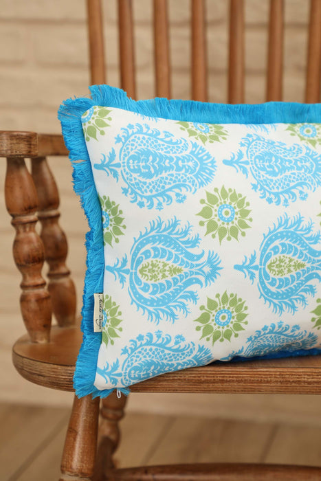 Fringe Border Decorative Pillow Cover with Many Pattern Options, Colorful Home Decor Cushion with Bold Patterns,K-405
