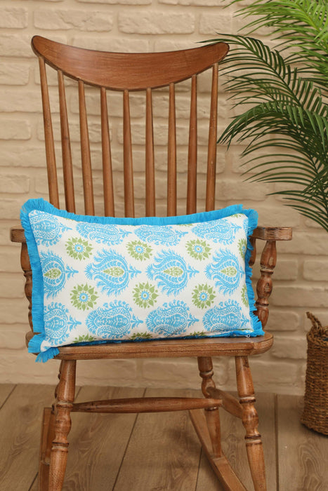 Fringe Border Decorative Pillow Cover with Many Pattern Options, Colorful Home Decor Cushion with Bold Patterns,K-405