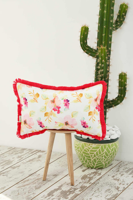 Fringe Border Decorative Pillow Cover with Many Pattern Options, Colorful Home Decor Cushion with Bold Patterns,K-405