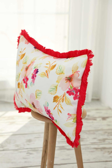 Fringe Border Decorative Pillow Cover with Many Pattern Options, Colorful Home Decor Cushion with Bold Patterns,K-405