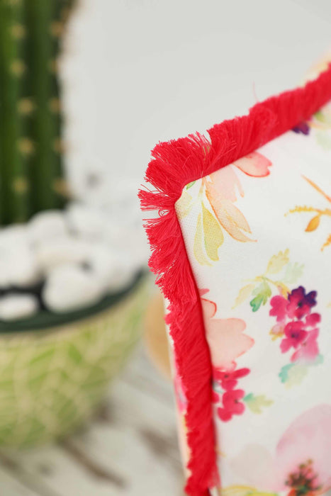 Fringe Border Decorative Pillow Cover with Many Pattern Options, Colorful Home Decor Cushion with Bold Patterns,K-405