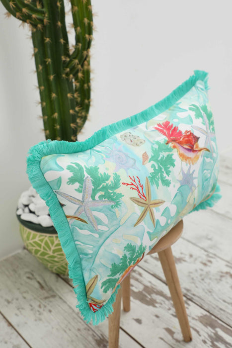 Fringe Border Decorative Pillow Cover with Many Pattern Options, Colorful Home Decor Cushion with Bold Patterns,K-405