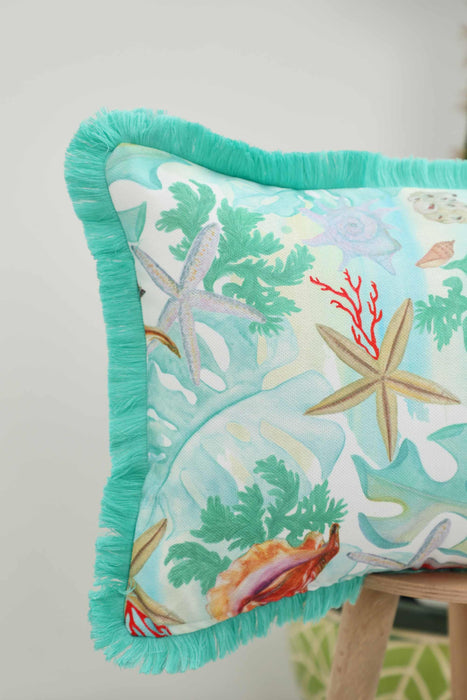 Fringe Border Decorative Pillow Cover with Many Pattern Options, Colorful Home Decor Cushion with Bold Patterns,K-405