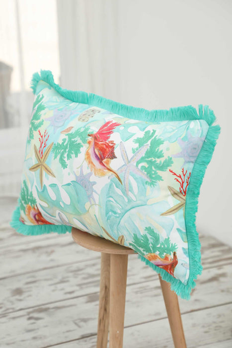 Fringe Border Decorative Pillow Cover with Many Pattern Options, Colorful Home Decor Cushion with Bold Patterns,K-405