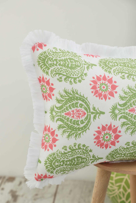 Fringe Border Decorative Pillow Cover with Many Pattern Options, Colorful Home Decor Cushion with Bold Patterns,K-405