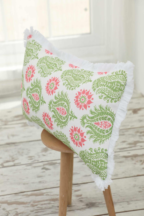 Fringe Border Decorative Pillow Cover with Many Pattern Options, Colorful Home Decor Cushion with Bold Patterns,K-405