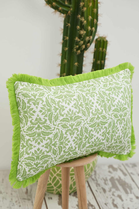 Fringe Border Decorative Pillow Cover with Many Pattern Options, Colorful Home Decor Cushion with Bold Patterns,K-405
