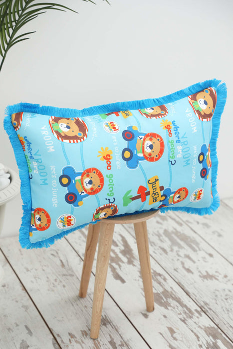 Fringe Border Decorative Pillow Cover with Many Pattern Options, Colorful Home Decor Cushion with Bold Patterns,K-405