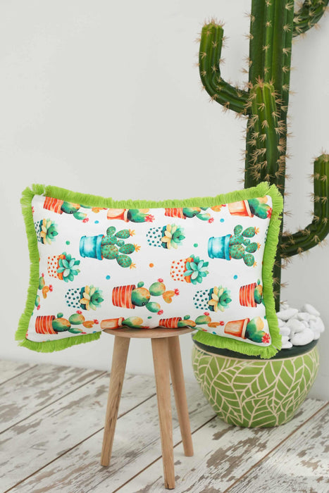 Fringe Border Decorative Pillow Cover with Many Pattern Options, Colorful Home Decor Cushion with Bold Patterns,K-405