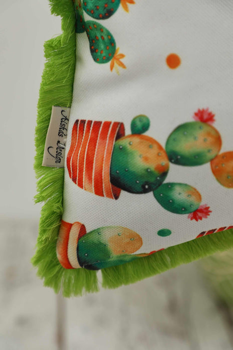 Fringe Border Decorative Pillow Cover with Many Pattern Options, Colorful Home Decor Cushion with Bold Patterns,K-405