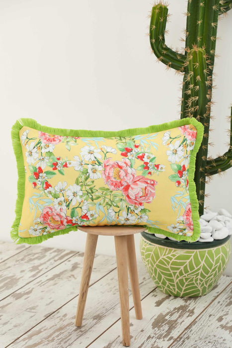 Fringe Border Decorative Pillow Cover with Many Pattern Options, Colorful Home Decor Cushion with Bold Patterns,K-405