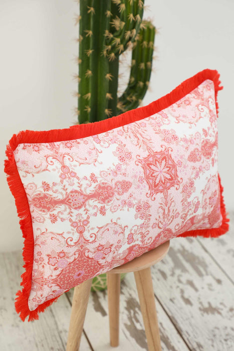Fringe Border Decorative Pillow Cover with Many Pattern Options, Colorful Home Decor Cushion with Bold Patterns,K-405
