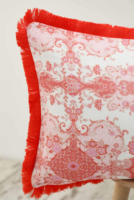 Fringe Border Decorative Pillow Cover with Many Pattern Options, Colorful Home Decor Cushion with Bold Patterns,K-405