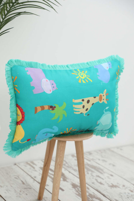 Fringe Border Decorative Pillow Cover with Many Pattern Options, Colorful Home Decor Cushion with Bold Patterns,K-405