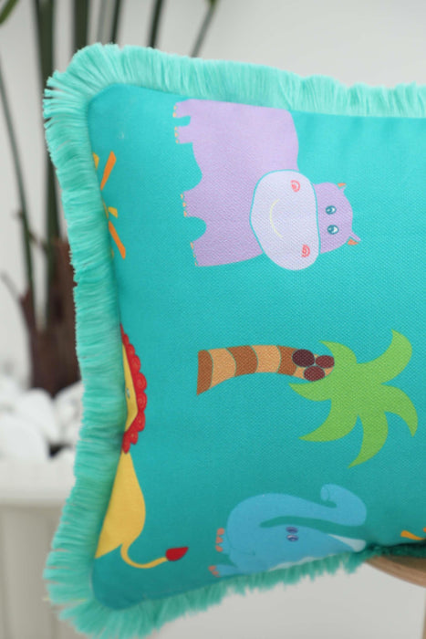 Fringe Border Decorative Pillow Cover with Many Pattern Options, Colorful Home Decor Cushion with Bold Patterns,K-405