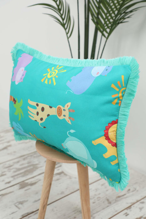 Fringe Border Decorative Pillow Cover with Many Pattern Options, Colorful Home Decor Cushion with Bold Patterns,K-405