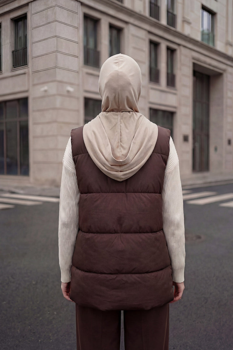 Full Coverage Bonnet Hijab with Visor, Ready to Wear Modest Visor Underscarf Bonnet with Neck Cover for All Seasons,B-88O