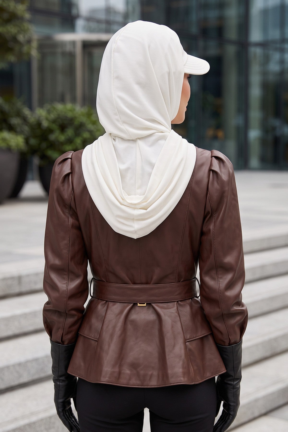 Full Coverage Bonnet Hijab with Visor, Ready to Wear Modest Visor Underscarf Bonnet with Neck Cover for All Seasons,B-88O