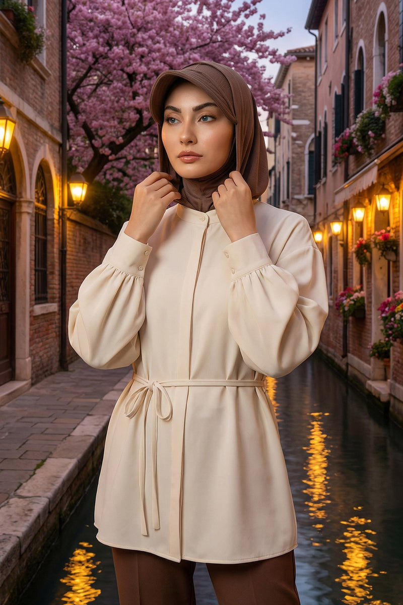 Full Coverage Cotton Bonnet Hijab with Visor, Ready to Wear Modest Visor Underscarf Bonnet with Neck Cover,B-88P