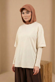 Full Coverage Cotton Bonnet Hijab with Visor, Ready to Wear Modest Visor Underscarf Bonnet with Neck Cover,B-88P Caramel Brown