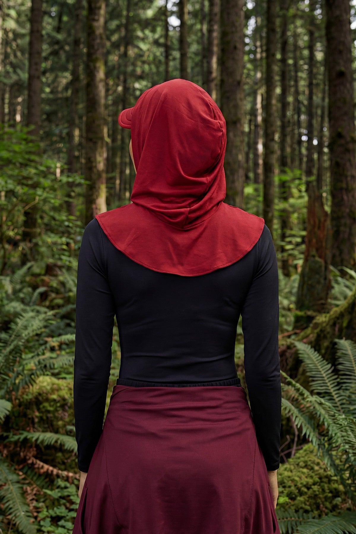 Full Coverage Cotton Bonnet Hijab with Visor, Ready to Wear Modest Visor Underscarf Bonnet with Neck Cover,B-88P Maroon
