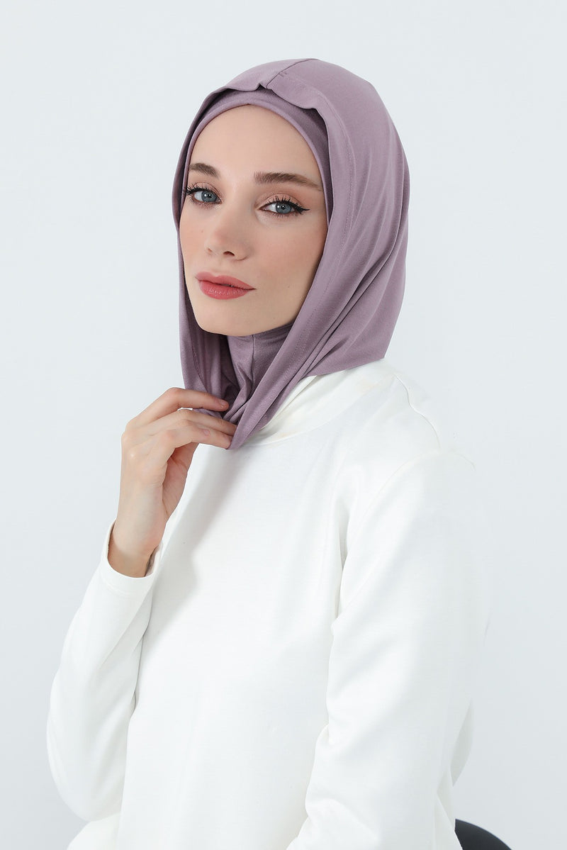 Full Coverage Instant Cotton Bonnet for Women, Ready-to-Wear Hijab Bonnet with Neck Coverage,B-89P