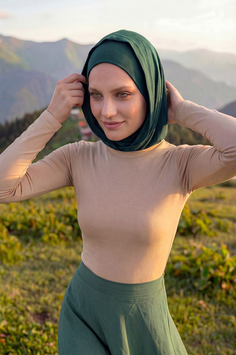 Full Coverage Instant Cotton Bonnet for Women, Ready-to-Wear Hijab Bonnet with Neck Coverage,B-89P