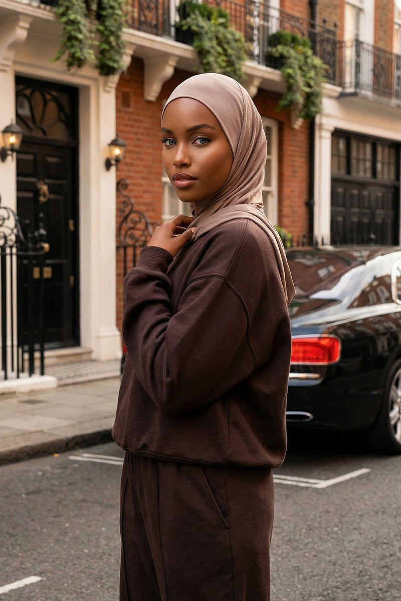 Full Coverage Instant Cotton Bonnet for Women, Ready-to-Wear Hijab Bonnet with Neck Coverage,B-89P