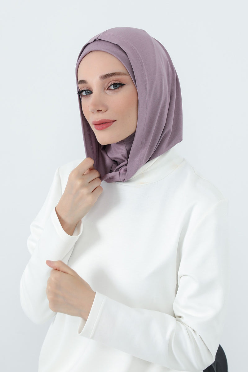 Full Coverage Instant Cotton Bonnet for Women, Ready-to-Wear Hijab Bonnet with Neck Coverage,B-89P