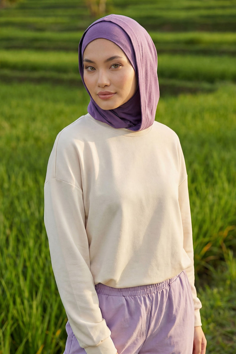 Full Coverage Instant Cotton Bonnet for Women, Ready-to-Wear Hijab Bonnet with Neck Coverage,B-89P
